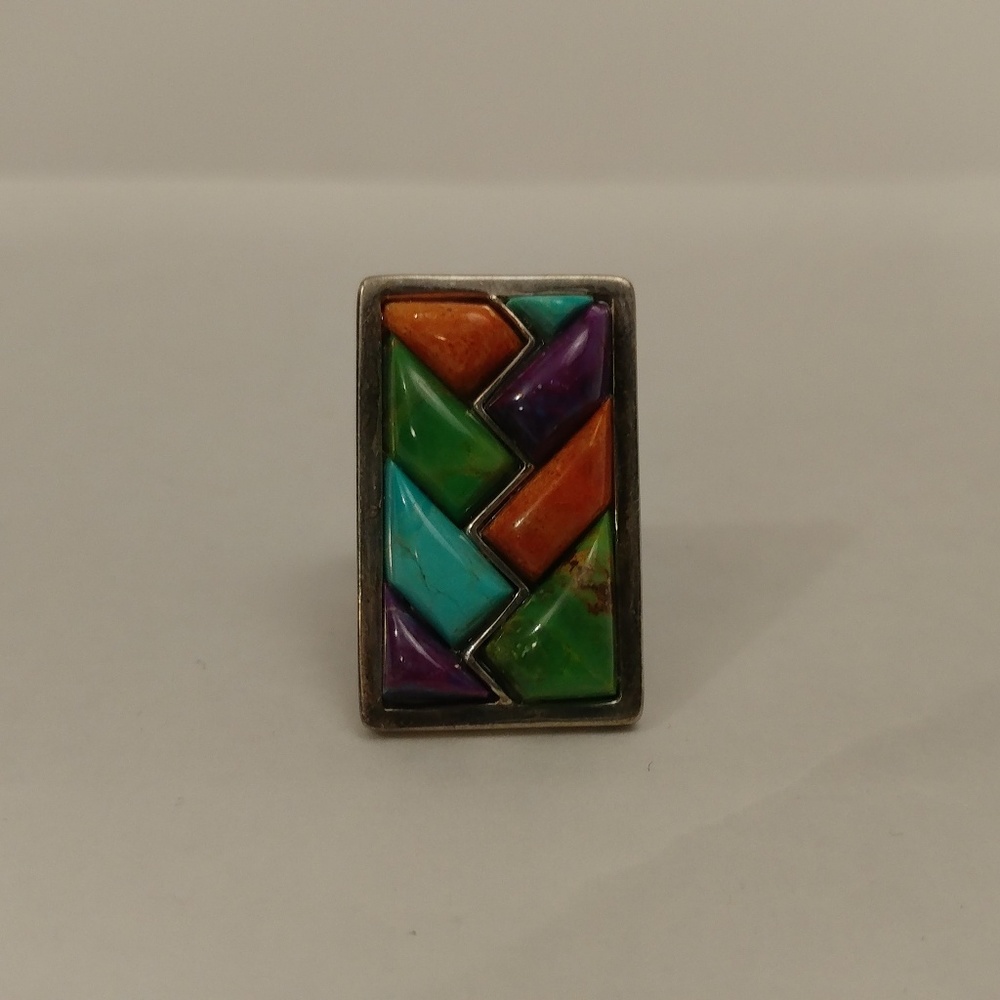 DTR Sterling Multi Color Gemstone Ring S 9.25